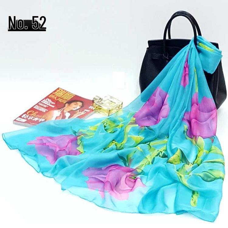 Women's Chiffon Scarf - Lightweight, Printed Sun Protection for Spring, Summer, Fall - Versatile Beach Shawl