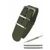 Calme NATO Strap Watch Band, Premium Nylon Replacement Strap, 18mm, 20mm, 22mm, with Replacement Instructions (18mm, Army Green)