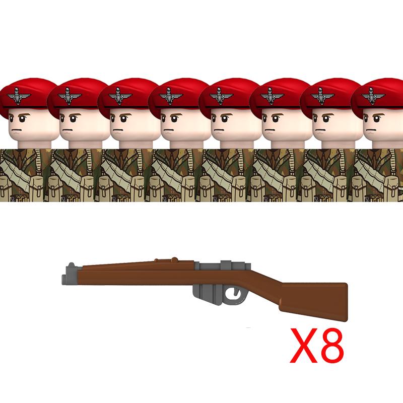 Нетоксичные Moc WW2 Британские Военные Солдаты Строительные Блоки Военно-Воздушные Силы Армия Пехота Шлемы Оружие Аксессуары для Оружия Кирпичи Игрушки Детский Подарок