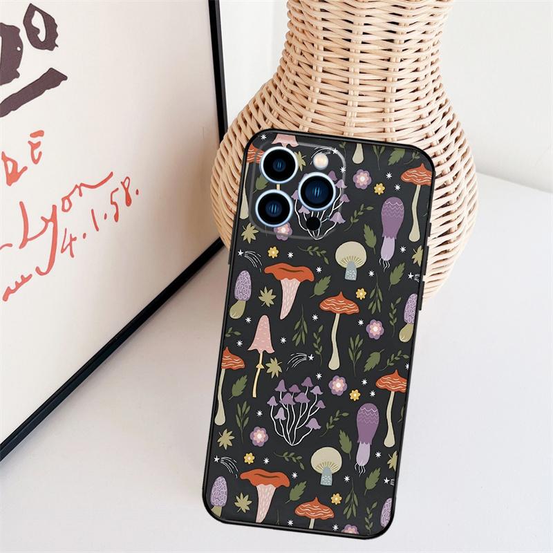 Психоделический чехол с грибами для iPhone 17 Pro Max 16 15 11 13 12 14 Pro Max mini 15 16 Plus 16e 17 Air Cover
