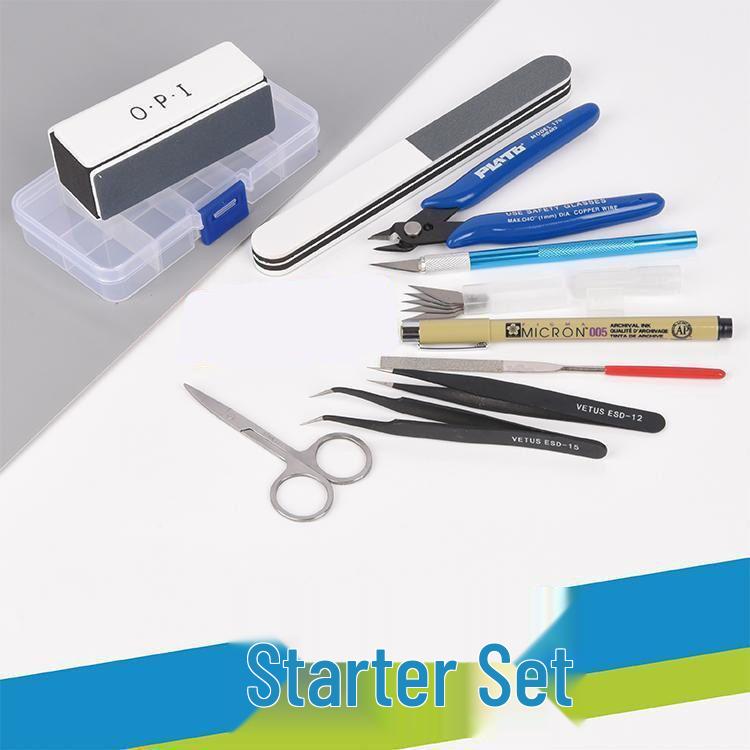 Набор инструментов для сборки моделей Gundam: Кусачки, Хобби-нож, Пинцет, Электрический полировщик