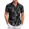 Men’s Casual Short Sleeve Shirt with Camouflage Print Button Down Design Suitable for Daily Wear Outdoor Activities and Travel