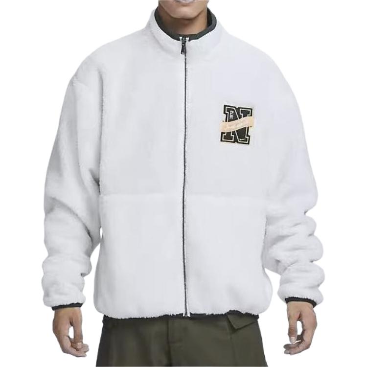 Nike Jackets Men's White Stand Collar Moderate Reversible FV8588-133
