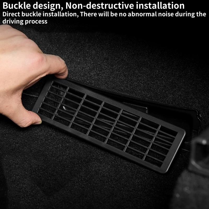 For Tesla Model Y Juniper Launch 2025 Under Seat Air Vent Cover ABS Backseat Protective Cover Vent Mesh Filter Accessories 2Pcs