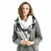 Men's and Women's Autumn and Winter Elegant Wide Black and White Plaid Scarf, Shawl