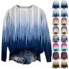 Women's Fashion Casual Long Sleeve Printed Round Neck Woolen Knit Pullover Top