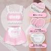 LittleForBig Unisex Bralette Set with Lace Detail, Removable Apron, See-Through Style, 3-Piece Set, Pink, Size 3XL