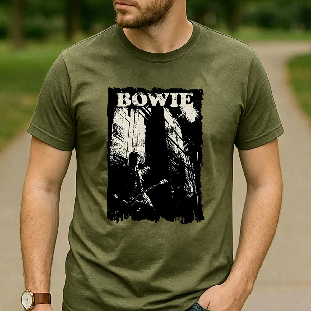 David Bowie Fan Gift Cotton T Shirt Vintage Retro Rock Graphic Unisex Unisex Unisex Harajuku Aesthetic Casual Streetwear Daily Tops