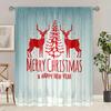 2 шт. - Рождественские шторы с принтом «Лось» - Полиэстер - подходят для спальни, гостиной, кабинета, личного пространства