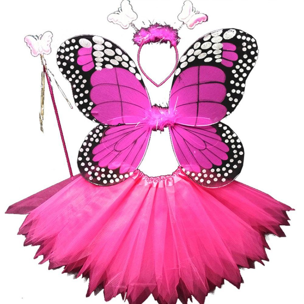 Princess Butterfly Wings Sets 2-8year Fairy Costume Set Cute Children Costume Props  Girls