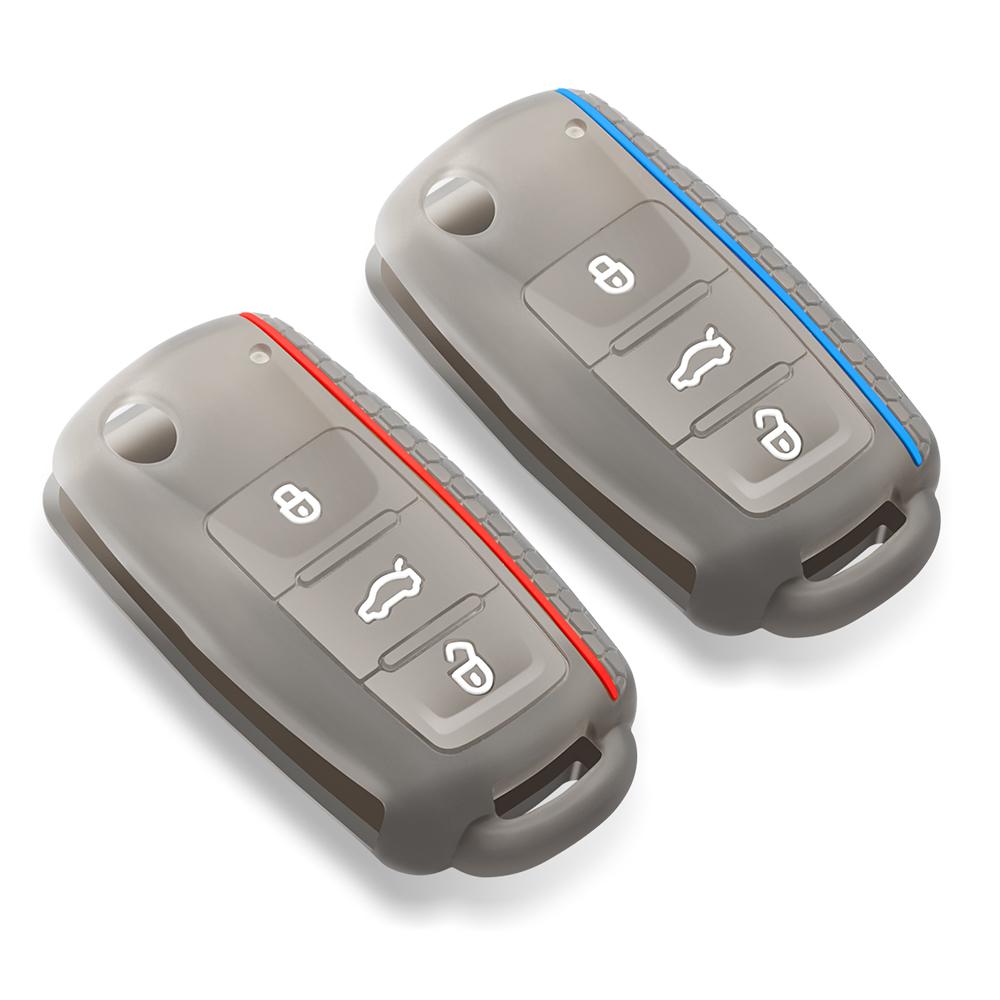 Силиконовый чехол для дистанционного ключа автомобиля для VW Volkswagen Touran Caravelle Polo Golf 6 Passat B5 для Skoda Fabia Octavia аксессуары
