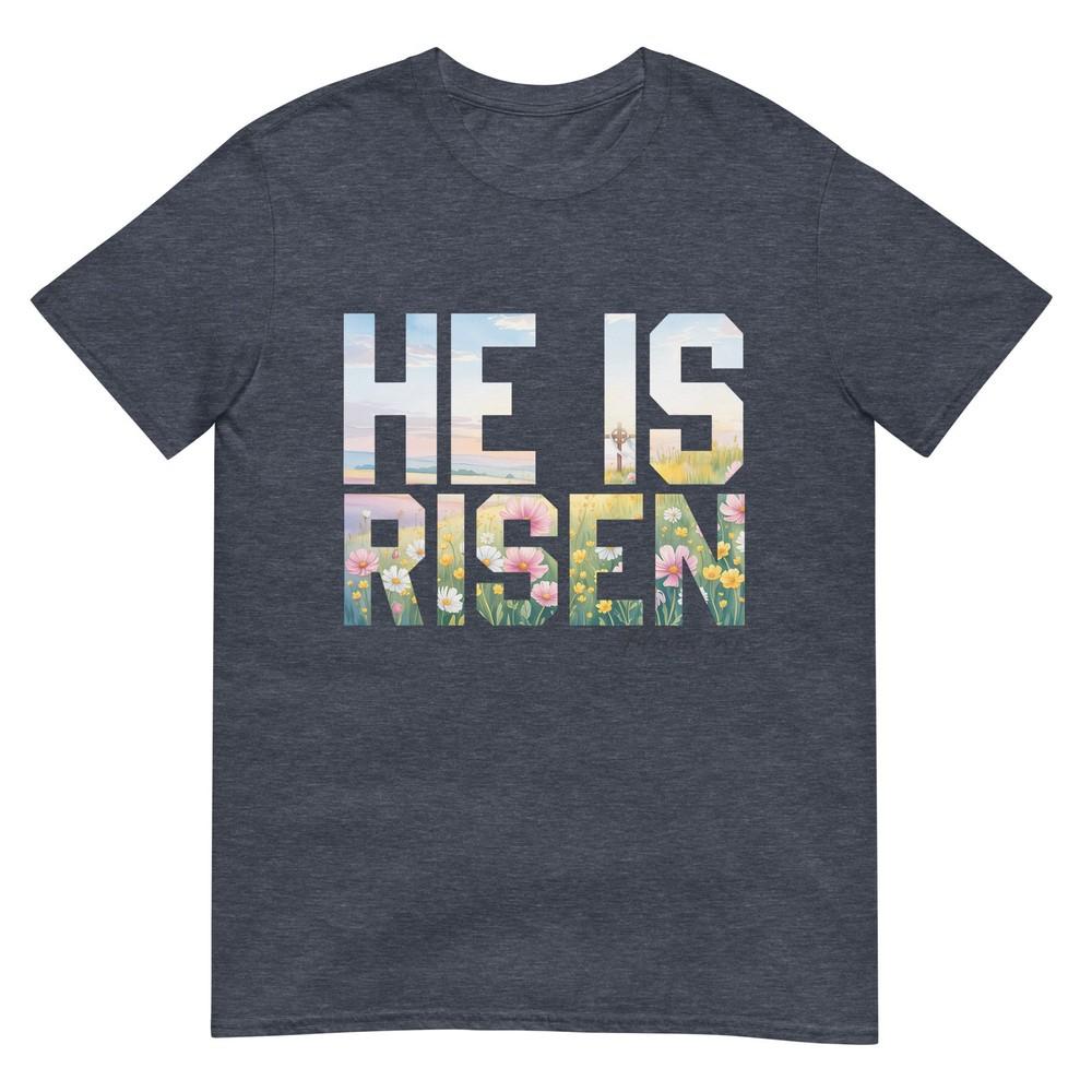 He Is Risen Boho Wildflower Easter Christian Jesus TShirt