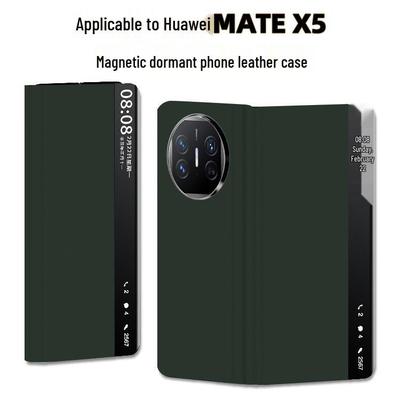 Магнитный чехол-книжка Huawei Mate X5: Умный дизайн окна, функция свободного ответа, защитный чехол