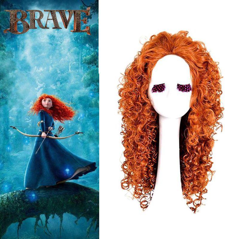 Merida Brave Cosplay Wig Long Curly Hair For Halloween Carnival Comic Con