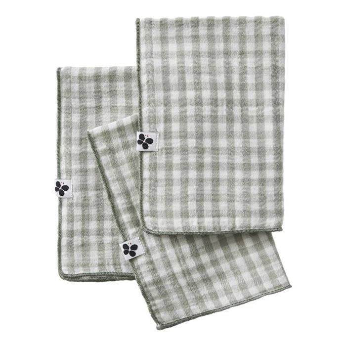 Lot de 3 serviettes de table "Vickie" 40 x 40 cm Tissé teint "Gaze de Coton"