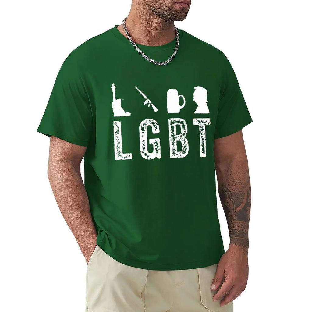 LGBT Liberty Guns Beer Trump Funny Inspired T Shirt Harajuku Short Sleeve T-shirt 100% Cotton Graphics Tshirt Tops
