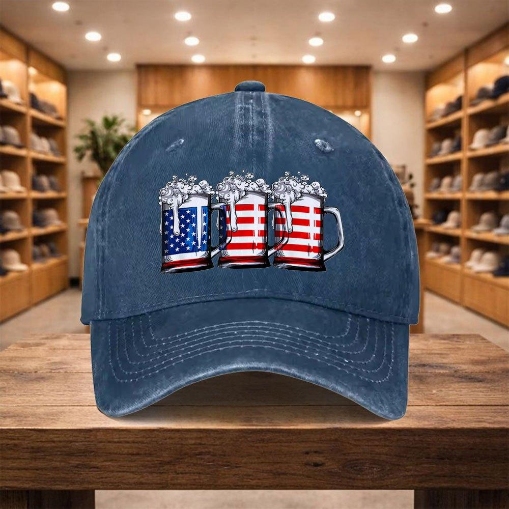 1pc Baseball Cap, a Casual Duckbill Hat, New Style Beer Mug Cap, Adjustable Sports Hat Suitable for Vacations, Travel, And Stree