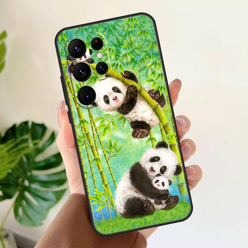 Панда Животное Милый Медведь Мягкий Чехол Для Samsung Galaxy S21 S22 S23 S24 S25 Ultra S9 S10 Plus S20 FE S24 FE Чехол Для Телефона
