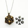 1 Set TRPG Hollow Metal Dice Torque 20-sided Polyhedral Dice Necklace  Birthday Gift