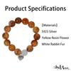 Bohemian Golden Healer Quartz Bracelet with White Crystal & Silver Leaf Charm Stretchable Energy Stone Bracelet for Women