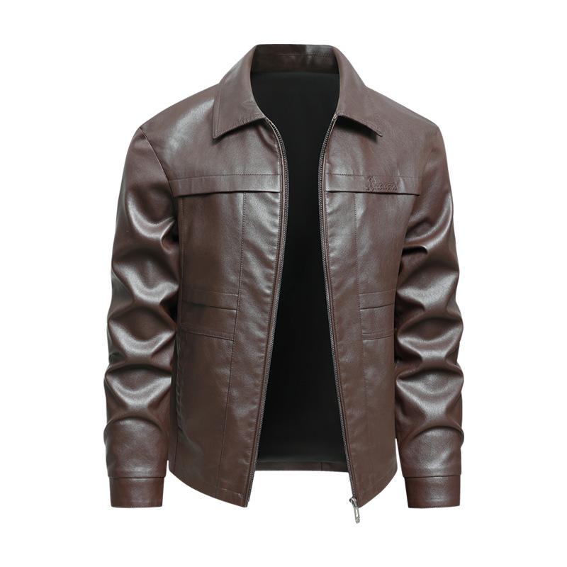 New Men's Leather Jacket Large Size Leather Jacket Men's Spring and Autumn Men's Slim Leather Jacket Men's