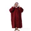 Носимый плед-халат с капюшоном для женщин и мужчин, оверсайз, зимний, теплый, флисовый свитшот-плед из фланели, толстый флисовый плед с рукавами и карманом
