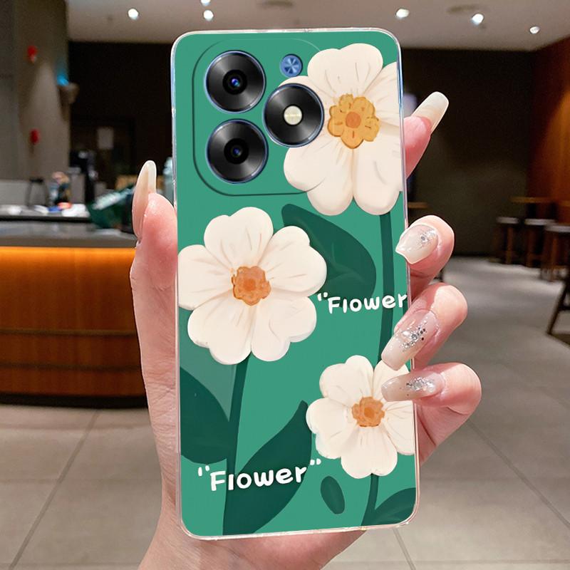 Модные Цветы Для Itel S23+ S23 Plus S681LN ItelS23+ 2023 Прозрачный Силиконовый Защитный Чехол-Накладка На Заднюю Панель Телефона Мягкий ТПУ Чехол