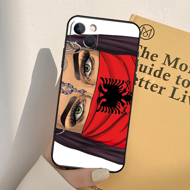 Чехол для телефона с орлом, флаг Албании, для iPhone 17 16 15 13 11 12 14 Pro Max mini XR 16e 15 16 Plus 17 Air, Полное покрытие