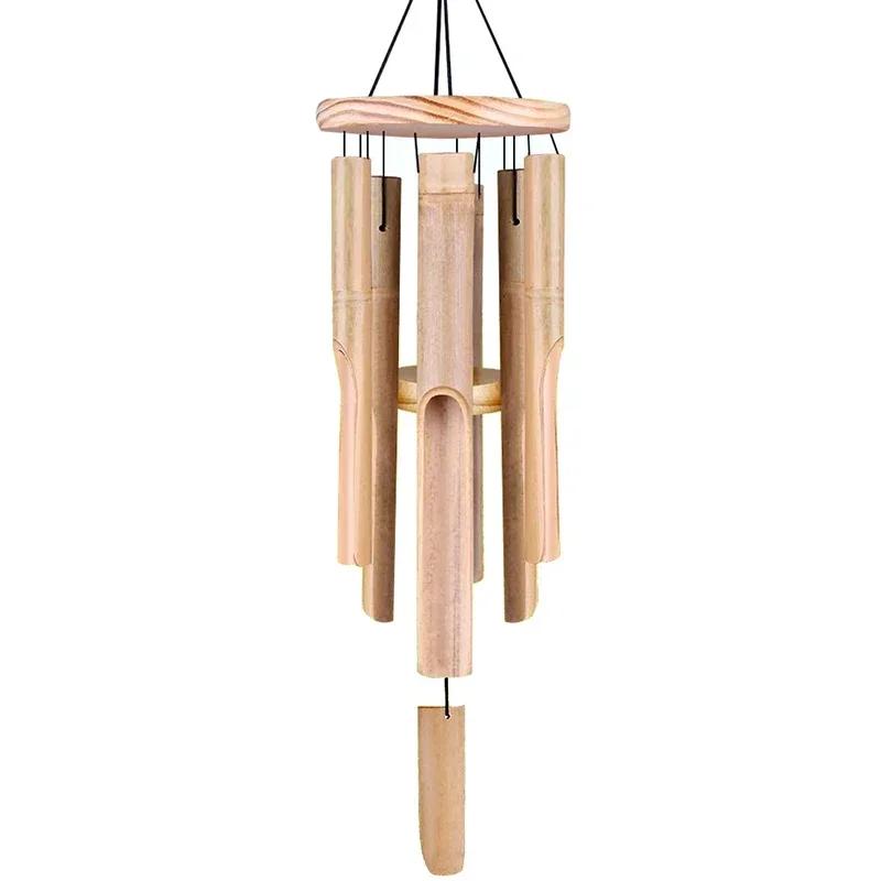 Bamboo Wind Chimes 72cm Windbell Chimes Craft For Outdoor Garden Patio Home Decoration Zen Meditation Vintage Chord Blacony Yard
