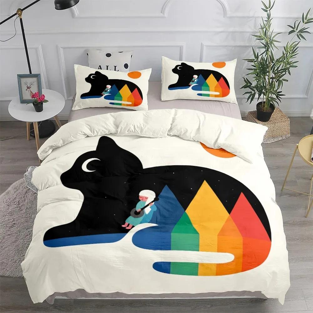 Домашний Кот DIY Печать Мягкий Пододеяльник Комплект Пододеяльников King Quen Double Ful Twin Single Размеры Мягкий Пододеяльник Наволочка Комплект Постельного Белья