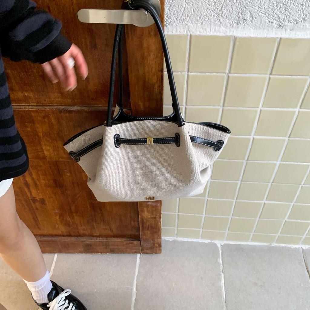 Classic Canvas Bag Women Large Capacity With Inner Zip Pocket For Work And Casual