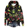 Women's Hooded Long Sleeve Christmas Printed Flannel Top Hooded Sweatshirt