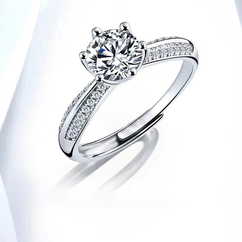 Кольцо с шестью когтями из стерлингового серебра S925, полукольцо, простая мода для женщин