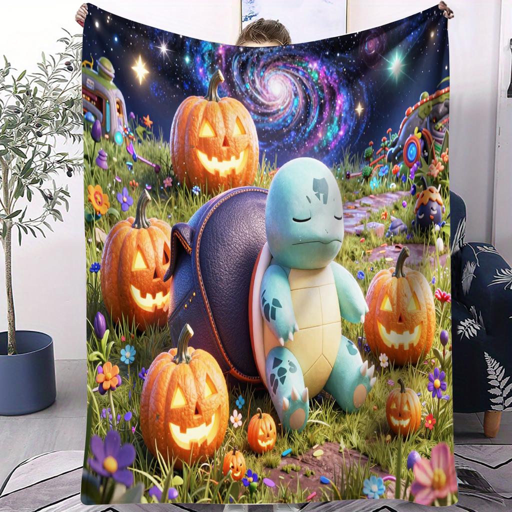 AnimePikachuThemed Soft Flannel Blanket For Office Travel Comfort Leisure Camp Multifunctional Universal Blanket Fan Gift