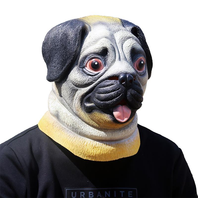 Halloween Animal Mask partymask Pug head mask, Shar-Pei dog head costume, cosplay party prop