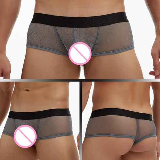 Мужское нижнее белье боксеры с низкой посадкой, перспективные тонкие шорты, трусы, лоскутный цвет