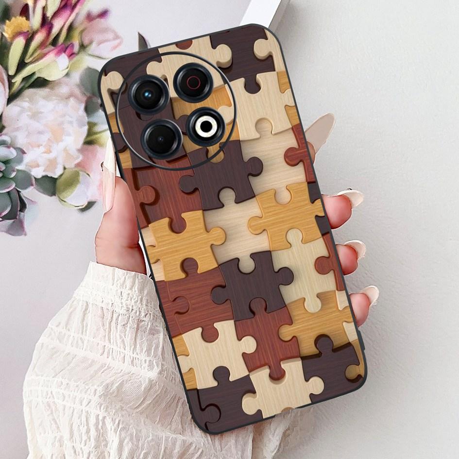 Для Tecno Spark 30 KL6 Чехол Spark 30 Pro KL7 Обложка Модный Цветок Мягкий Черный Силиконовый Чехол для Телефона Для Tecno Spark30 Pro 2024 Чехол