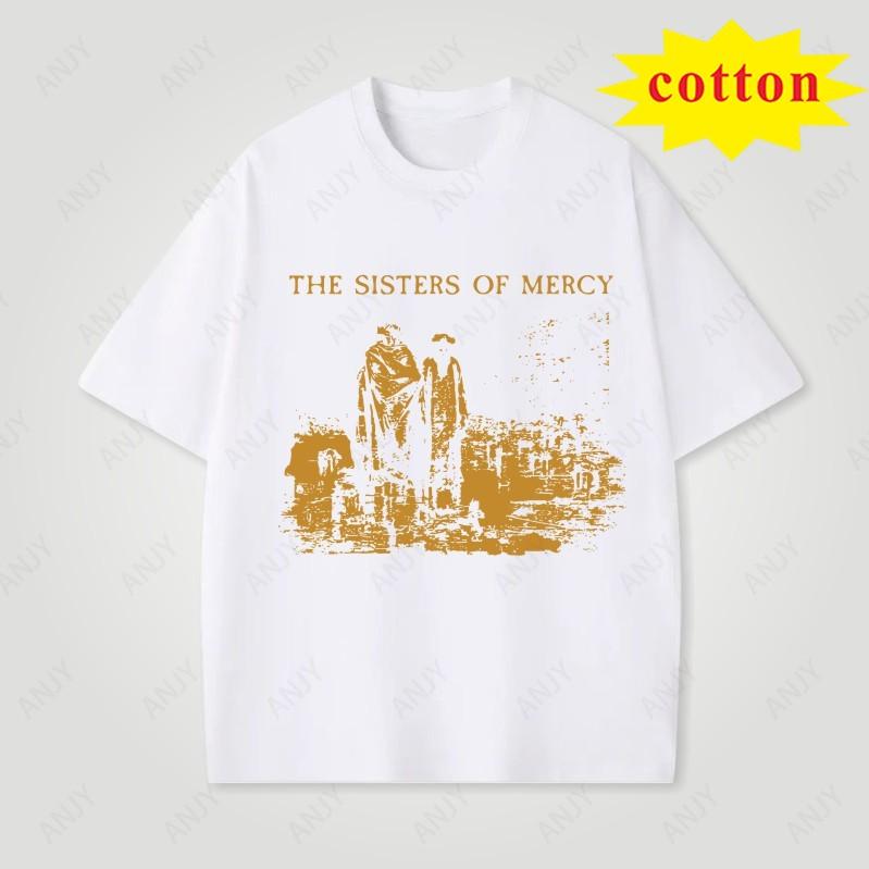 The Sisters Of Mercy Punk Gothic Rock Band Unisexs And Unisexs Tshirts Short Sleeved Oneck Streetwear Cotton Tshirt
