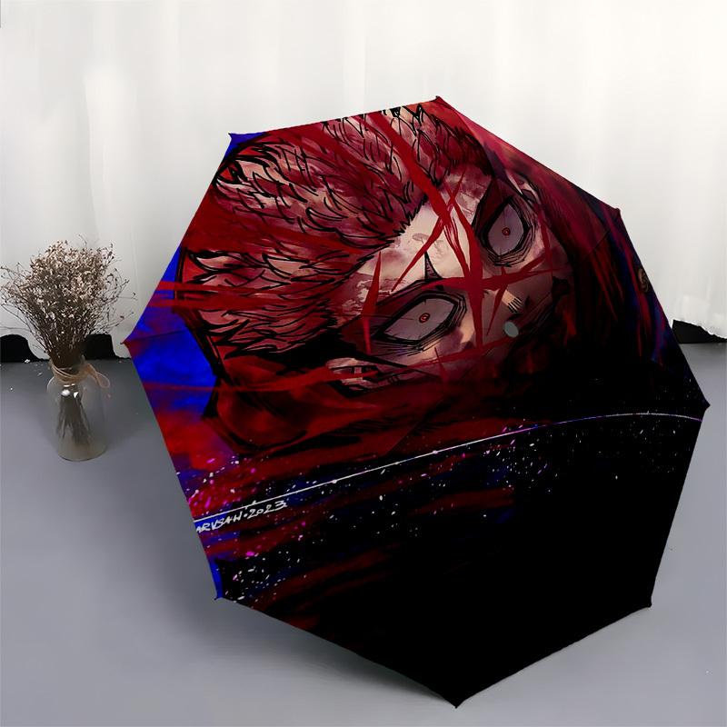 1pc Jujutsu Kaisen Satoru Gojo Umbrella Automatic Opening & Closing, Foldable Design, Outdoor, Perfect Gift for Fans, Travelers, Daily Use.C025
