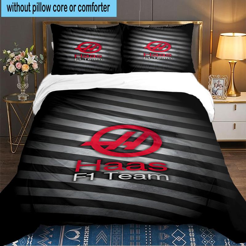 3PCS F1 Team Bedding Set,Including 1pc Duvet Cover And 2pcs Pillowcases Perfect for Bedroom, Dormitory, Large size Fan Christmas gift