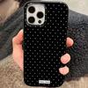 Корейский креативный белый чехол для телефона в горошек для iPhone 17 16 Pro 15 14 Plus 13 12 11 Pro Max 7 8 Plus 16E 17Air Черный мягкий чехол