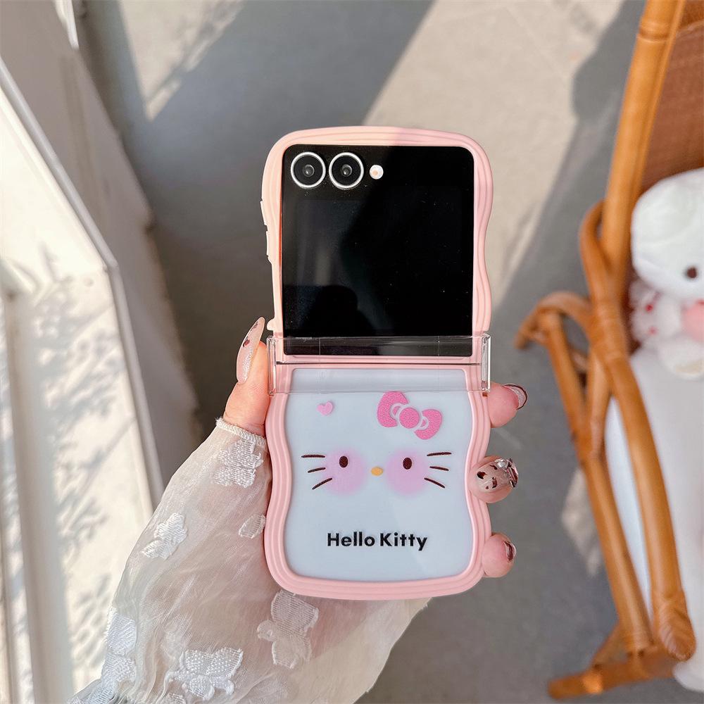 Мягкий складной чехол Hello Kitty с ремешком для Galaxy Z Flip 7-3