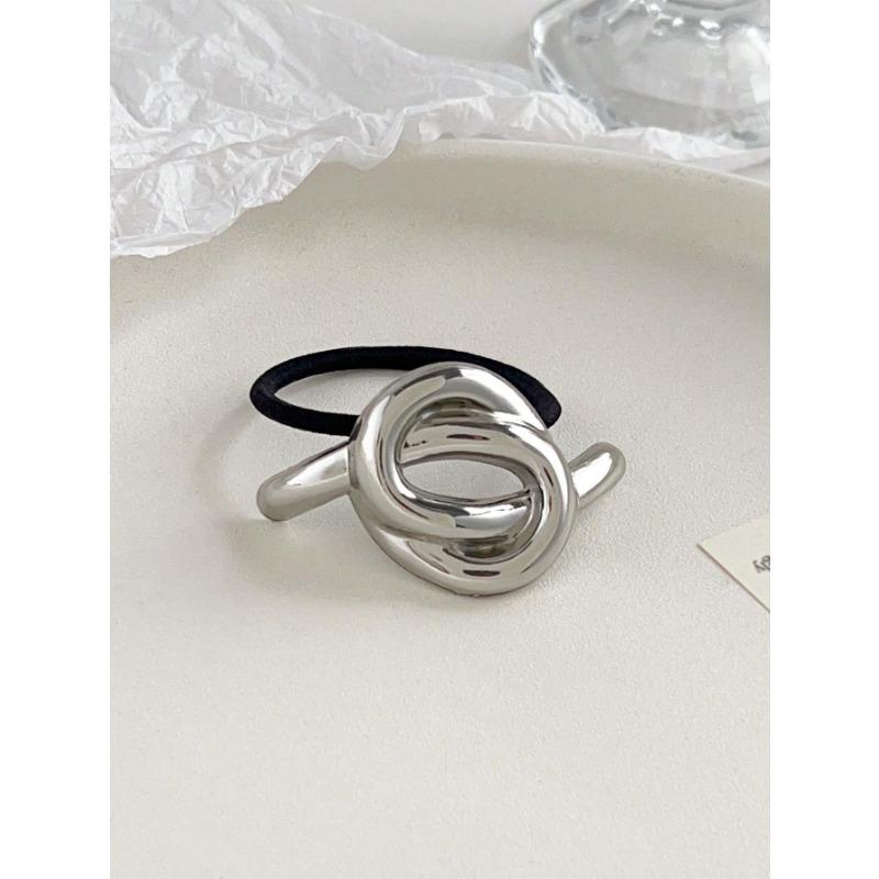 1Pcs Gold Metal Geometric Elastic Hair Ties,Ponytail Hair Cuff Wrap for Thick Thin Hair Elastic for Women Girls Hair Accessories