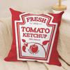 Funny KKetchup LLabel Cushion Cover Pillowcase Ultra Soft Skin Friendly Fabric Cloud Like Comfort  Concealed Zipper