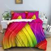 Abstract Geometric Duvet Cover Microfiber Queen Bedding Set For Boys Girls Room Rainbow Plaid Print Quilt Cover With Pillow