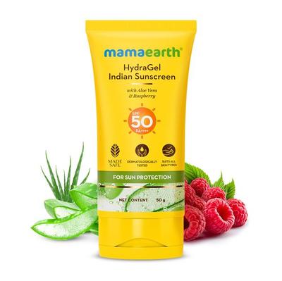 Солнцезащитный гель HydraGel SPF 50 PA++++ с алоэ вера и малиной | Легкая нелипкая защита от солнца | Защита от UVA и UVB лучей | 50 г
