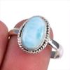Natural Republic Larimar Gemstone Handmade 925 Solid Silver Gift Ring S.10 V5t89
