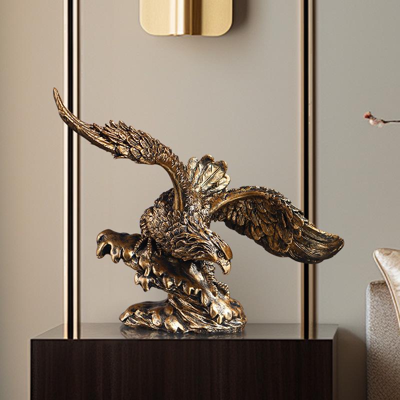 Bronze Antique Eagle Wine Cabinet Ornament for Living Room