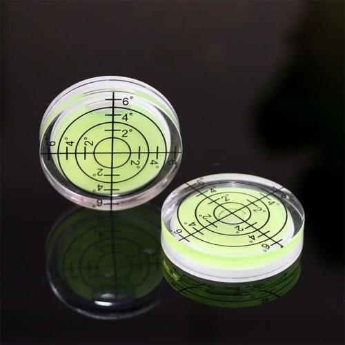 4-Pack Round Mini Level, High-Precision, Compact, 32mm, with Graduated Measuring Tube, for Level Calibration, Analog, Inclination Measurement, Scale,