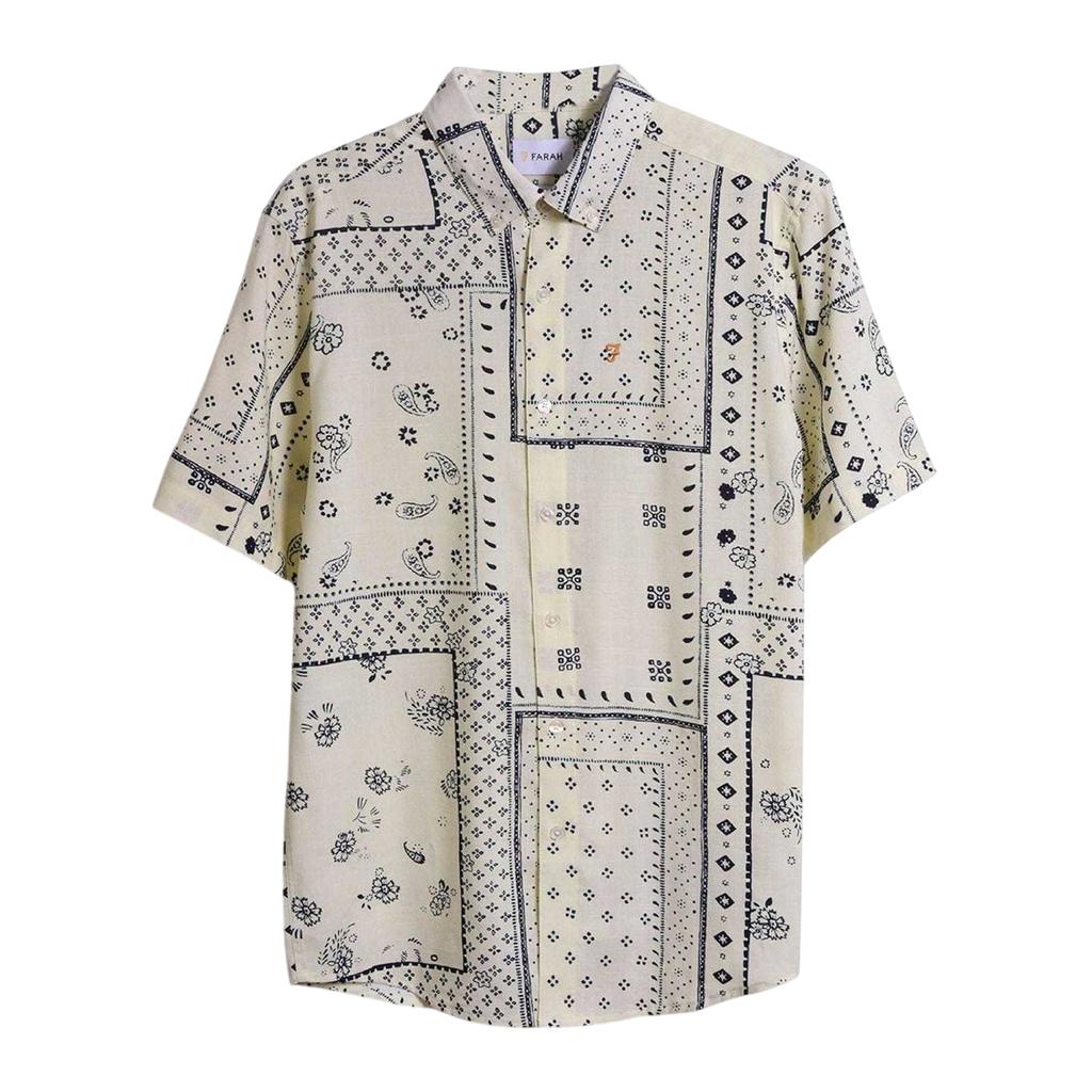 Farah Mens Bandana Print Short-Sleeved Shirt